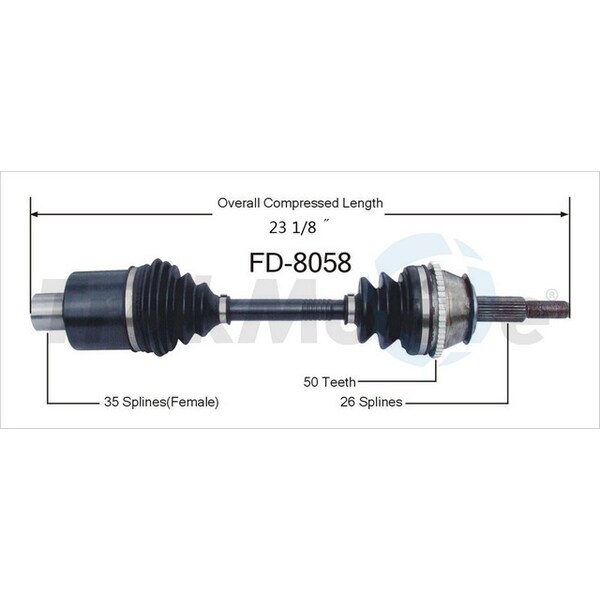 Surtrack Axle Cv Axle Shaft, Fd-8058 FD-8058 - main